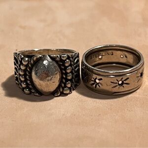 Set of vintage sterling silver rings